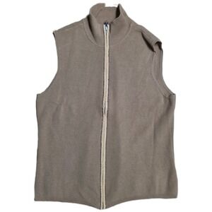 Ralph Lauren Women's Camel Cotton Knit Full-Zip Sweater‎ Vest Size M